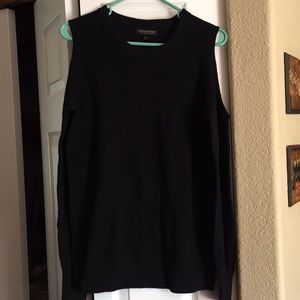 Black cold shoulder sweater
